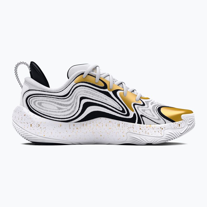 kosárlabda cipő Under Armour Spawn 6 white/black/metallic gold 9