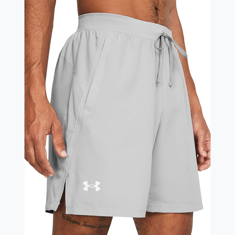 Under Armour Launch 7" férfi futónadrág mod szürke / mod szürke / fehér 4