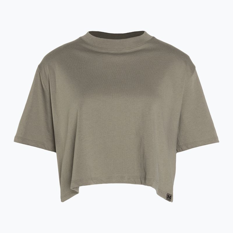 női edzőpóló Under Armour Campus Boxy Crop taupe dusk/black 4