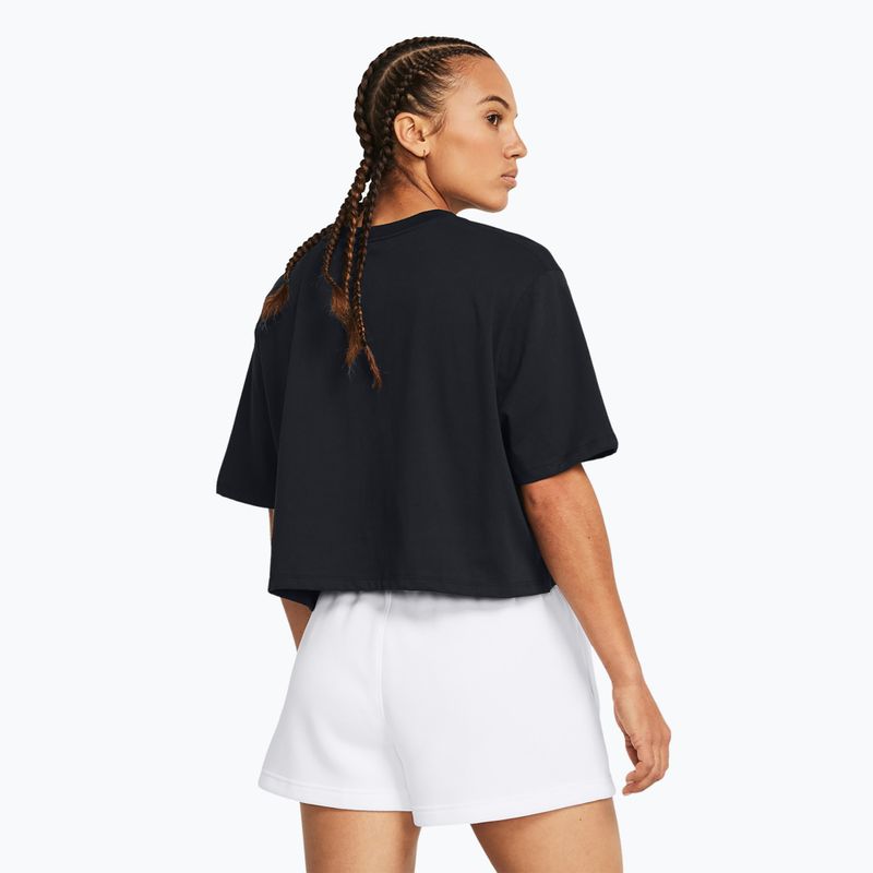 női edzőpóló Under Armour Campus Boxy Crop black/white 2