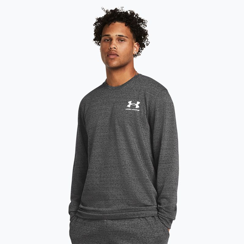 Férfi melegítőfelső Under Armour Rival Terry Lc Crew castlerock light heather/onyx white