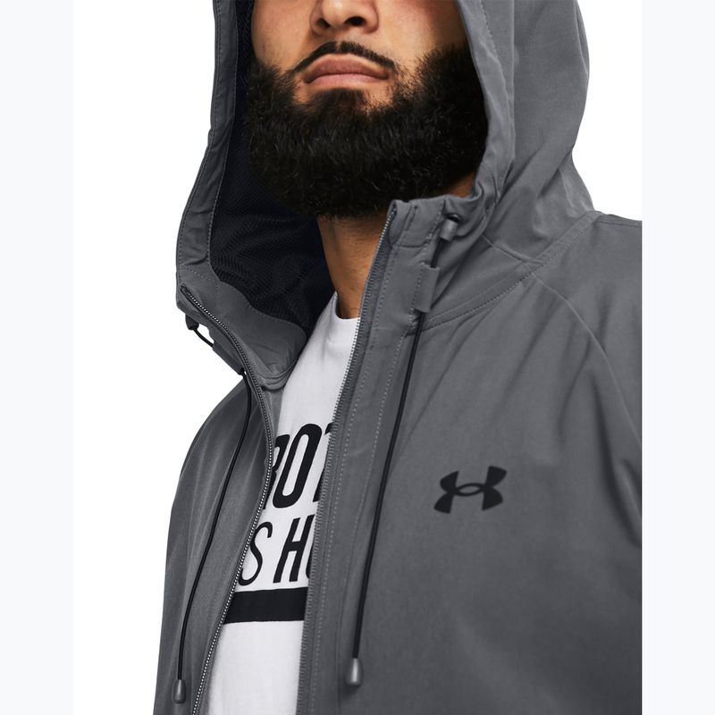 férfi kabát Under Armour Stretch Woven Windbreaker pitch gray/black 3