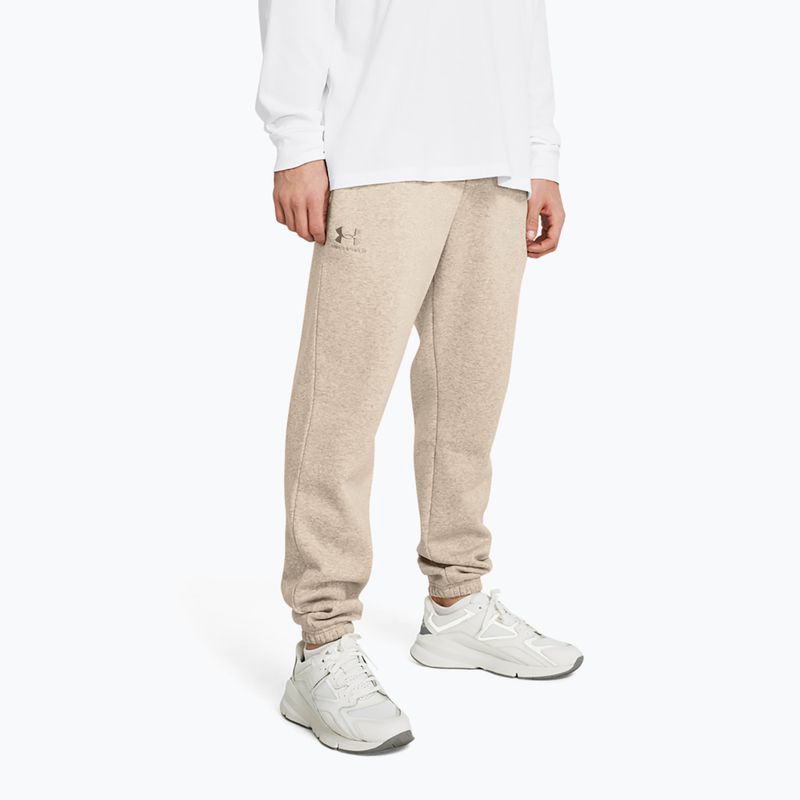 férfi edzőnadrág Under Armour Essential Fleece Joggers timberwolf taupe light hthr/timberwolf taupe