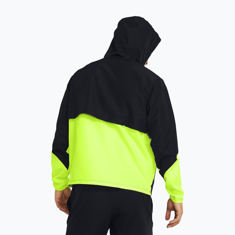 Férfi sportdzseki Under Armour Legacy Windbreaker black/high-vis yellow/black 2