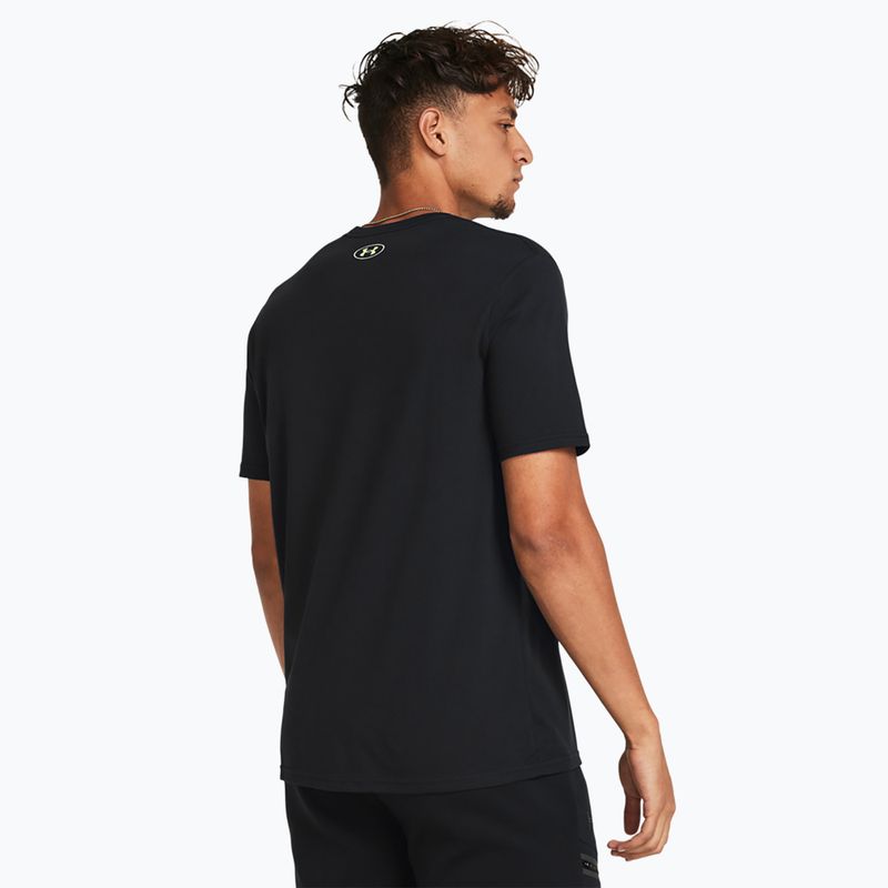 Férfi póló Under Armour Boxed Sportstyle black/high vis yellow 2