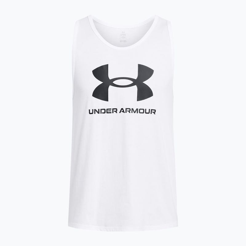 Under Armour Sportstyle Logo fehér/fekete férfi tank top 3