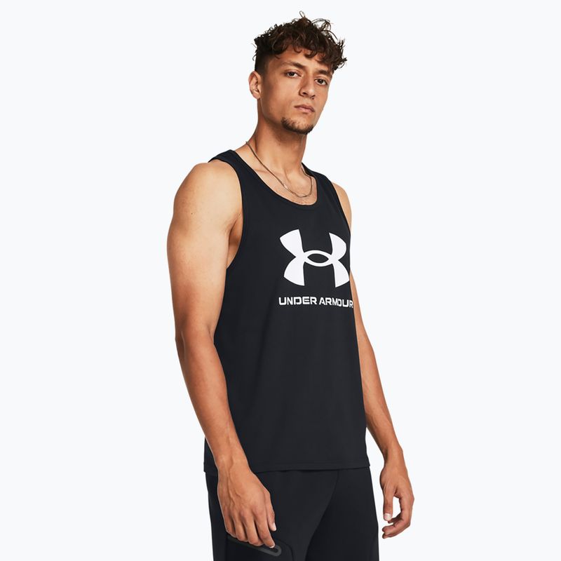 Under Armour Sportstyle Logo fekete/fehér férfi tank top