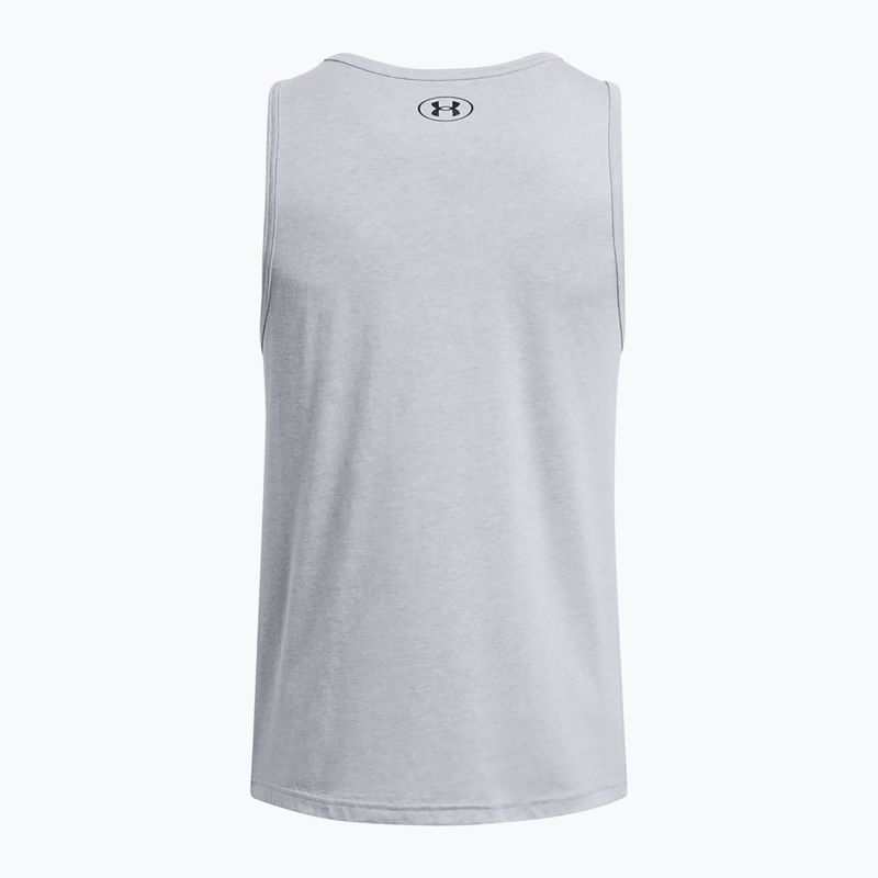 Under Armour Sportstyle Logo steel light heather/fekete férfi tank top 4
