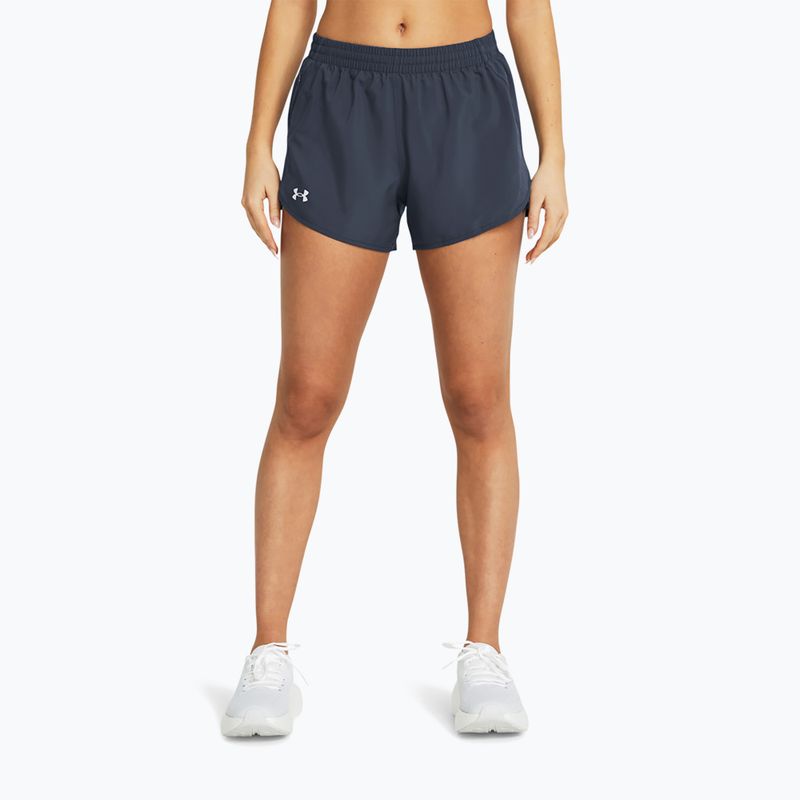 Női Under Armour Fly By 3" downpour szürke / downpour szürke / fényvisszaverő futónadrágok