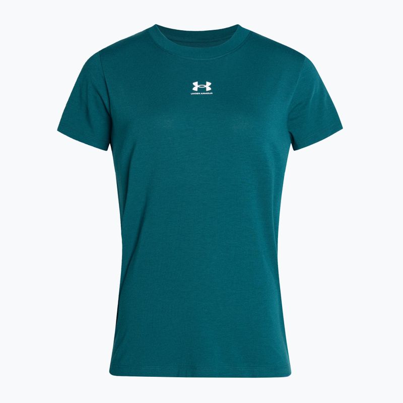 női edzőpóló Under Armour Off Campus Core hydro teal/white 3