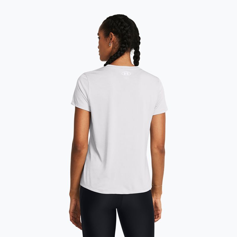 Női edzőpóló Under Armour Tech V-Twist halo szürke/fehér 2