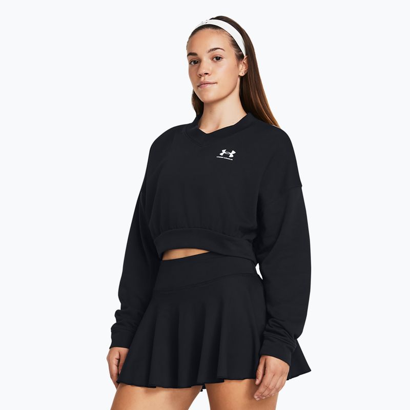 Under Armour női edzőpulóver Rival Terry Os Crop Crew fekete/fehér