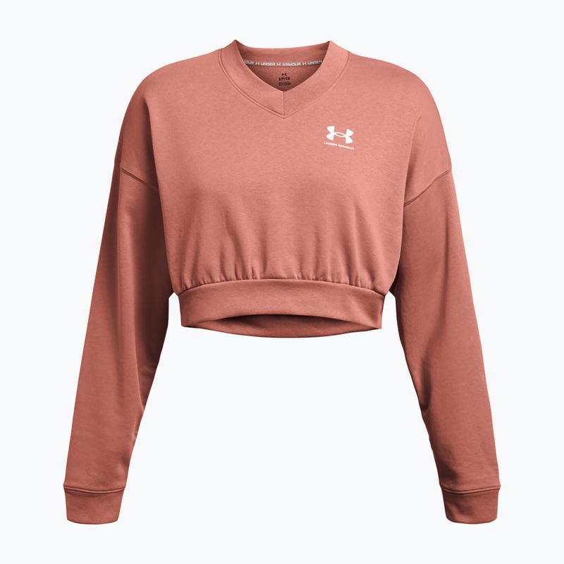 Under Armour női edzőpulóver Rival Terry Os Crop Crew canyon rózsaszín/fehér 3