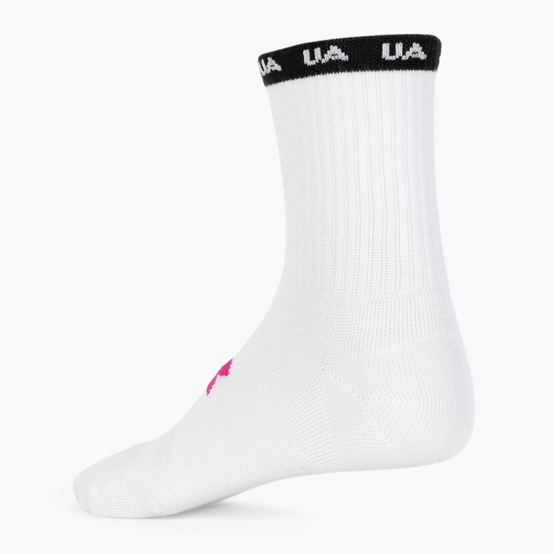 női edzőzokni Under Armour Essential Nv Mid Crew 3P white/white/astro pink 2