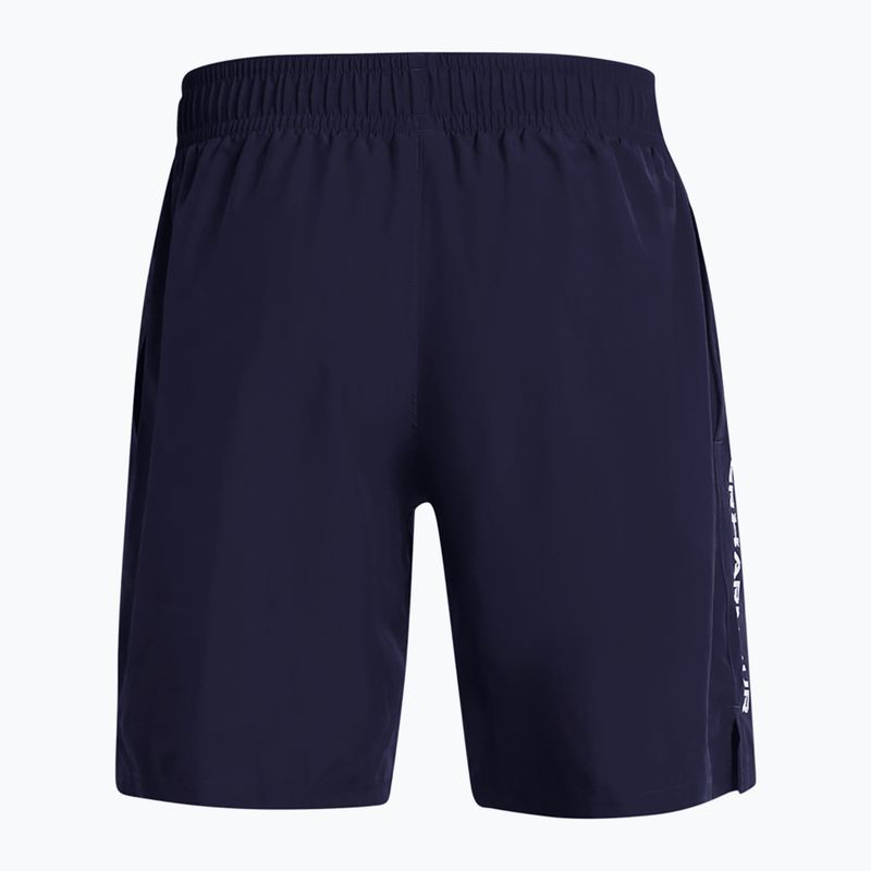 Férfi edző rövidnadrág Under Armour Tech Woven Wordmark midnight navy/white 2