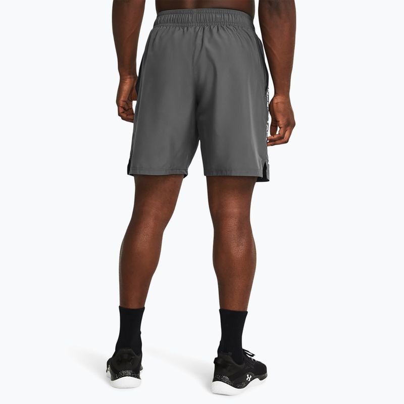 Férfi Under Armour Woven Wordmark castlerock/fehér edzőnadrág 3