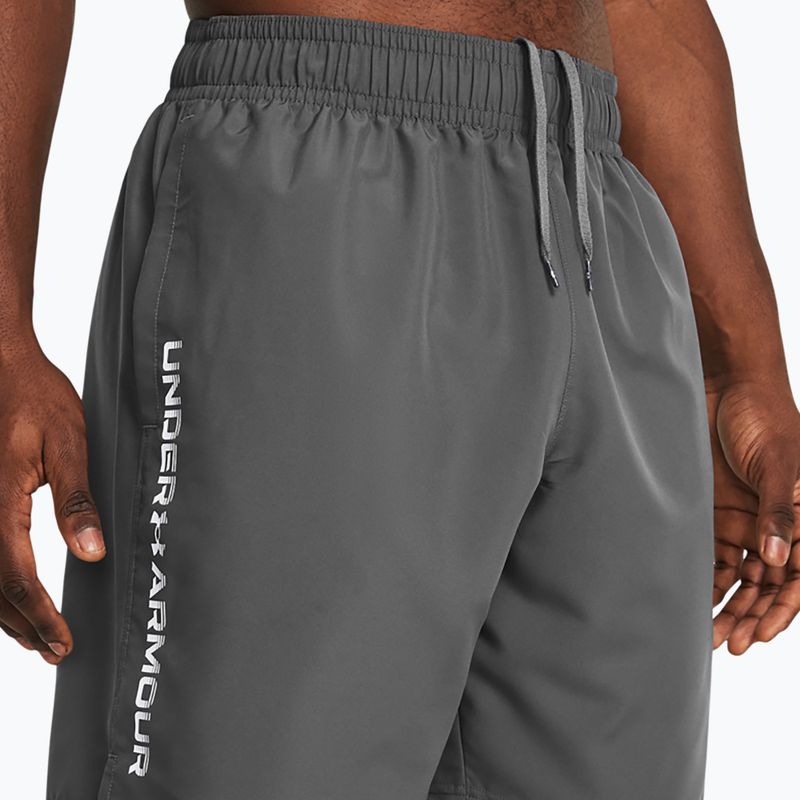 Férfi Under Armour Woven Wordmark castlerock/fehér edzőnadrág 4