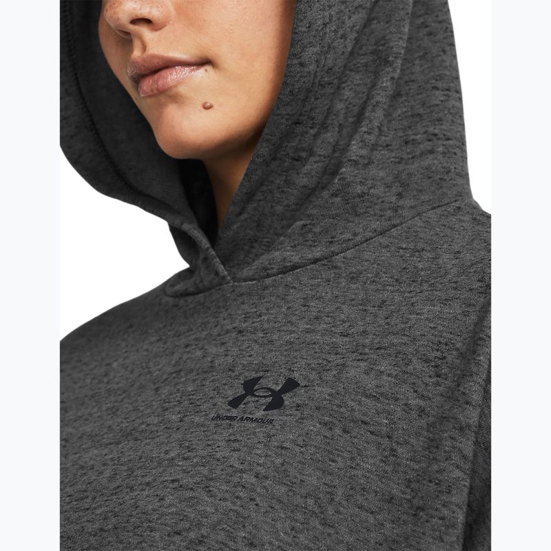 Under Armour női edzőpulóver Rival Terry OS Hoodie castlerock full heather/fekete 3