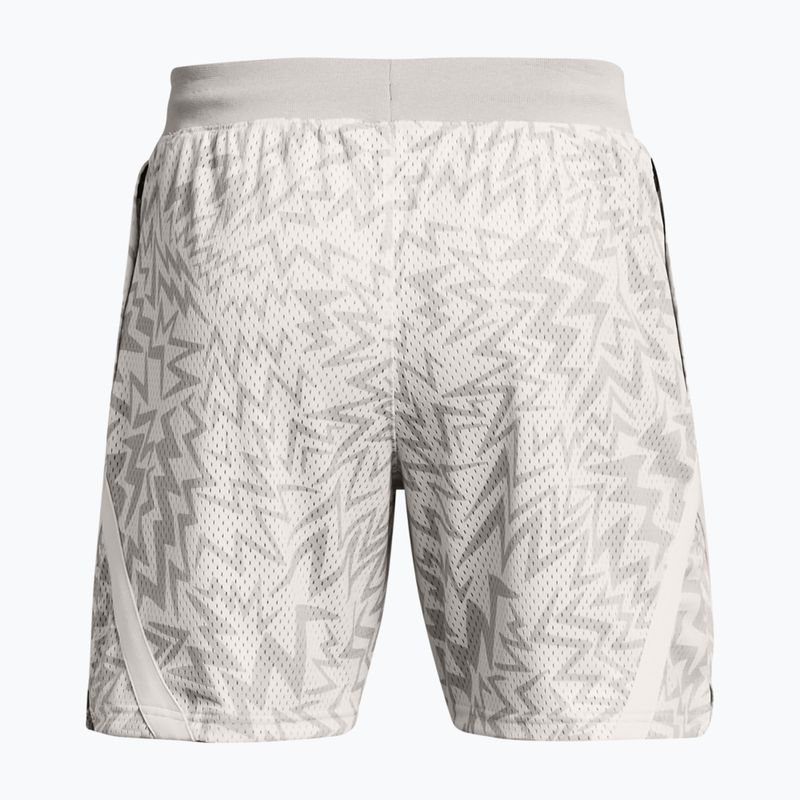 Under Armour Curry Mesh Short férfi kosárlabda rövidnadrág fehér agyag/mod szürke 3