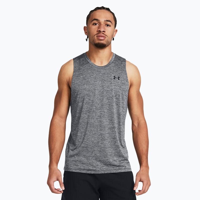 Férfi Under Armour Tech Tank edzőpóló castlerock/fekete edzőpóló