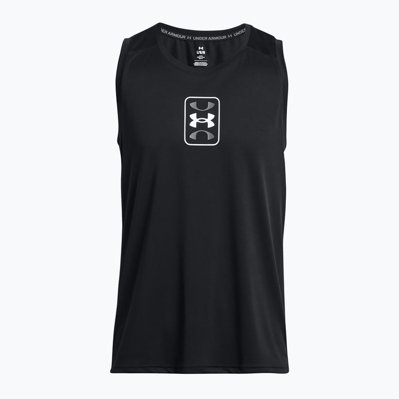 Under Armour Baseline Performance Tank fekete/fekete/fehér férfi kosárlabda póló