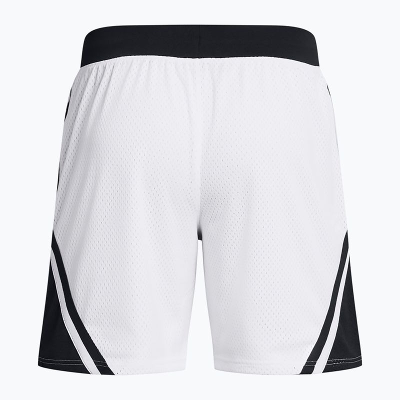 Férfi kosárlabda rövidnadrág Under Armour Curry Mesh Short 4 fehér/fekete/fehér 2