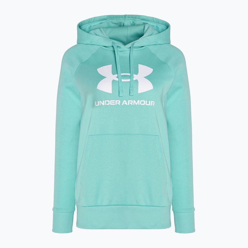 női pulóver Under Armour Rival Fleece Big Logo Hoody radial turquoise/white 4