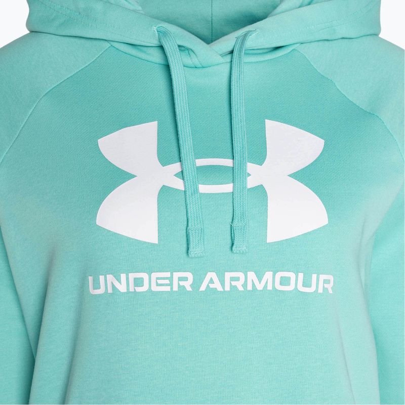 női pulóver Under Armour Rival Fleece Big Logo Hoody radial turquoise/white 6