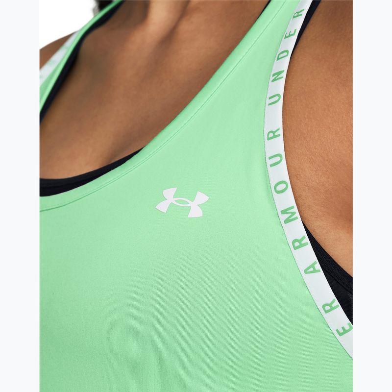 Női edző tank topUnder Armour Knockout Tank matrix green/white 3