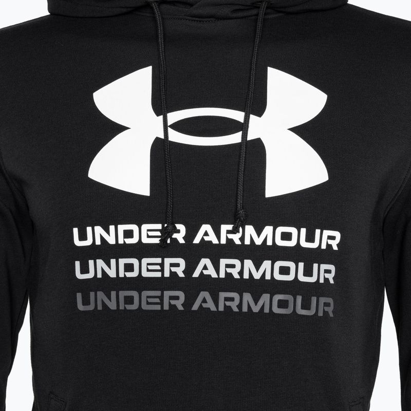 Férfi melegítőfelső Under Armour Rival Terry Graphic Hood black/castlerock 3