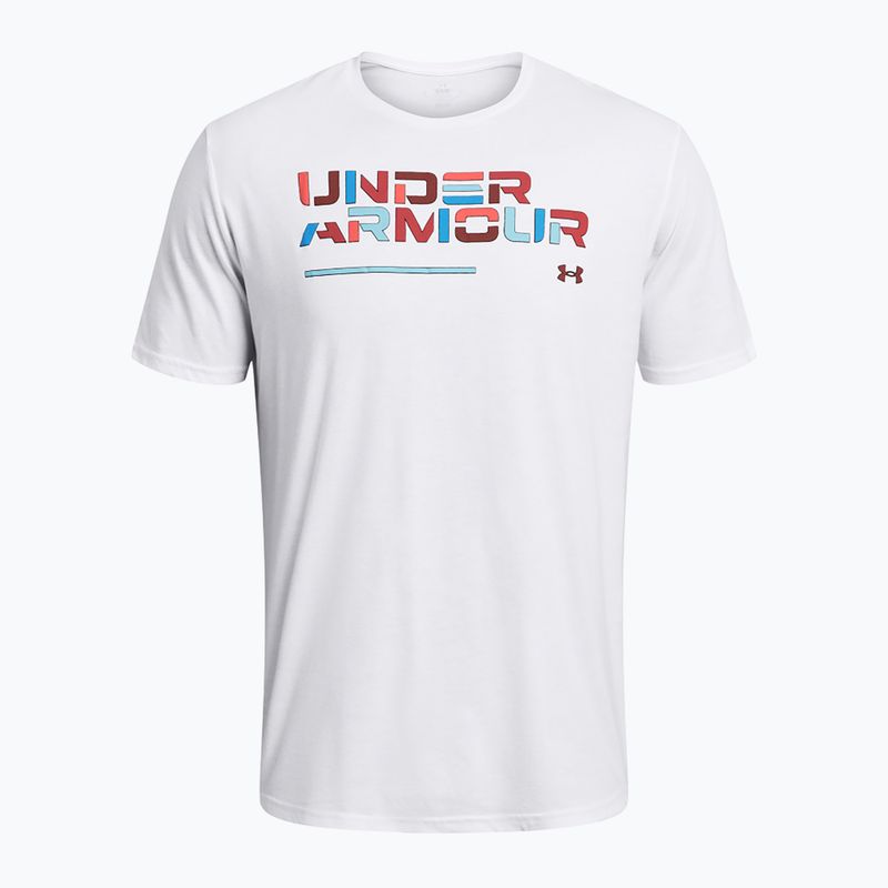 Férfi póló Under Armour Colorblock Wordmark white/black 3