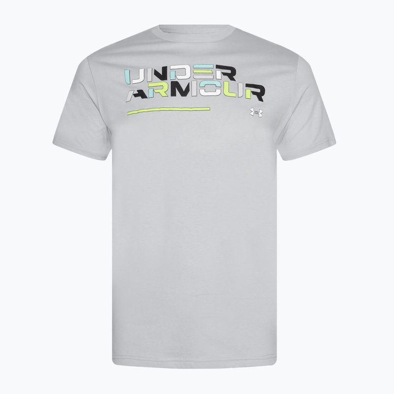 Férfi póló Under Armour Colorblock Wordmark mod gray/black 3