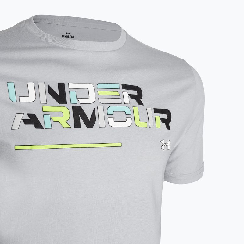 Férfi póló Under Armour Colorblock Wordmark mod gray/black 5