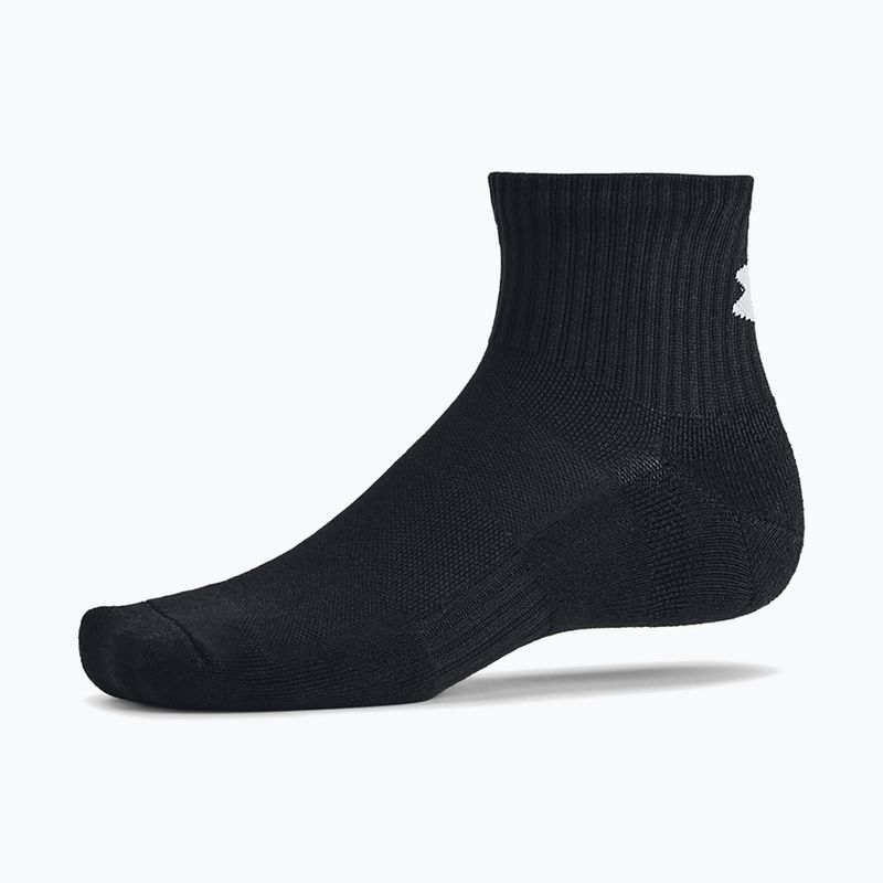 Zokni Under Armour Training Cotton Quarter 3 pár black/black/white 6