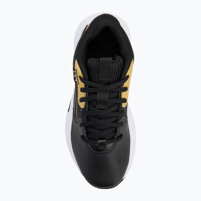 Under Armour GS Lockdown 7 gyermek kosárlabda cipő fekete/fekete/metál arany 5