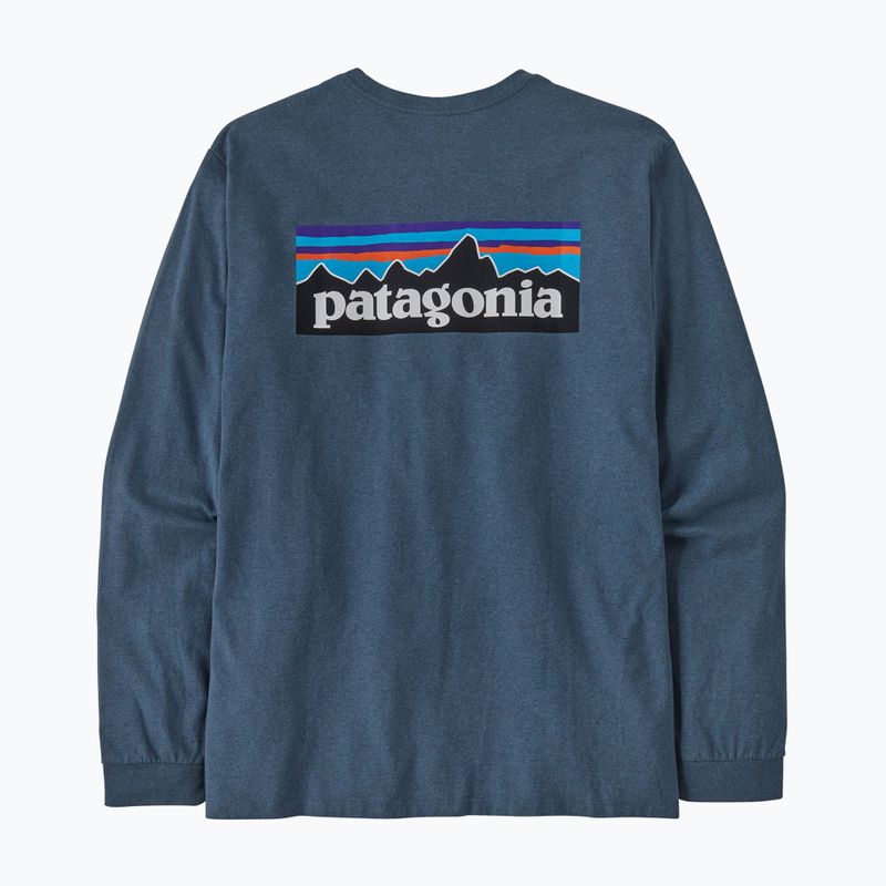 Férfi hosszú ujjú túrázáshoz Patagonia P-6 Logo Responsibili utility blue 2