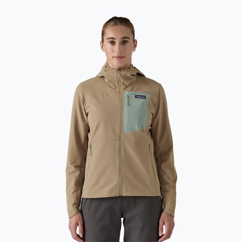 Női softshell dzseki Patagonia R1 CrossStrata Hoody seabird szürke