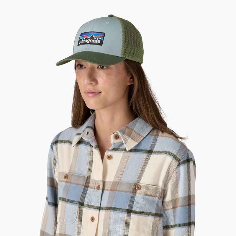 Patagonia P-6 Logo LoPro Trucker termál kék baseball sapka 2