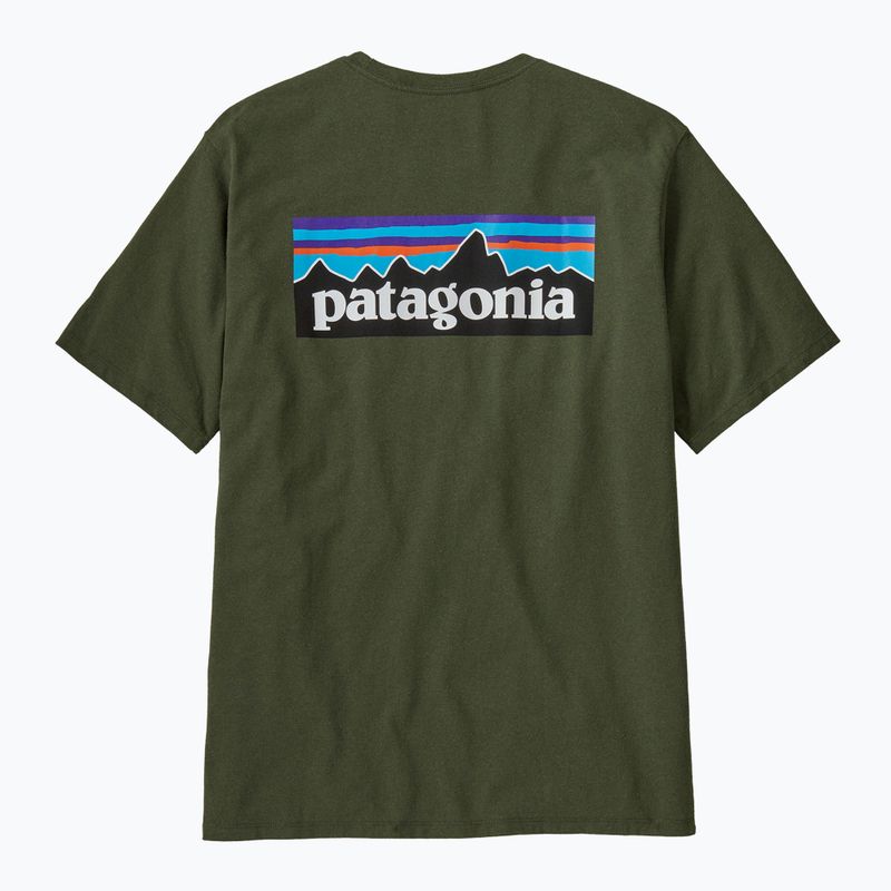 Férfi Patagonia P-6 Logo Responsibili-Tee trekking póló torrey pine zöld 3