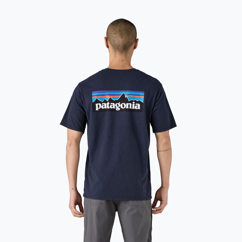 Férfi Patagonia P-6 Logo Responsibili-Tee új tengerészkék póló 2