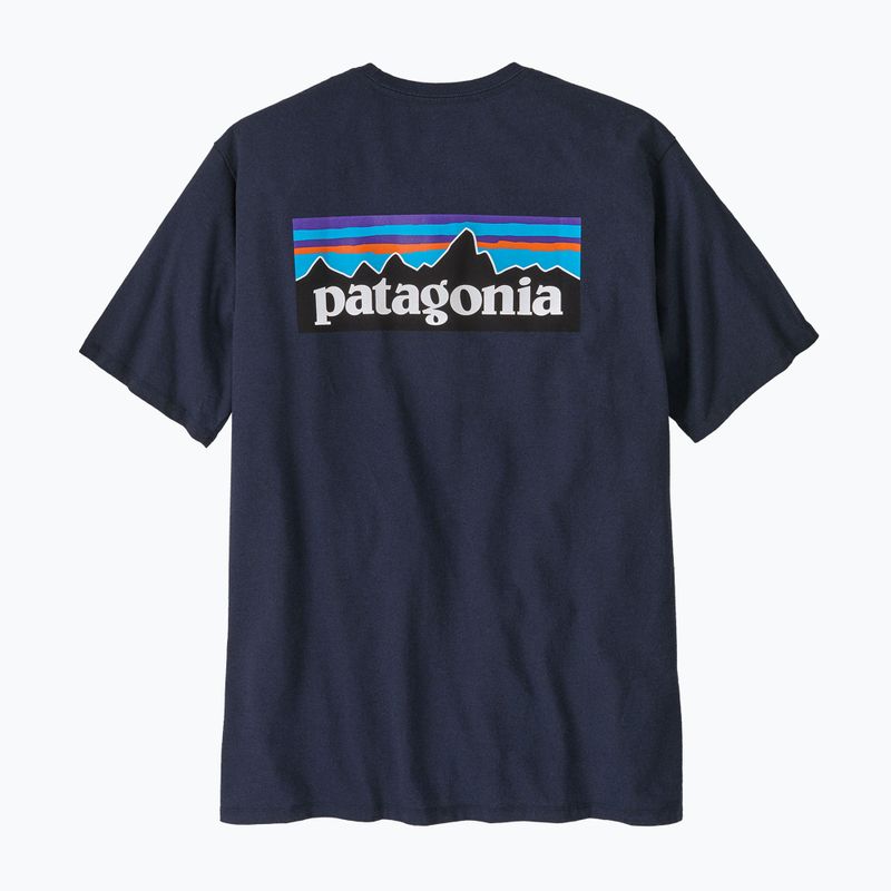 Férfi Patagonia P-6 Logo Responsibili-Tee új tengerészkék póló 4
