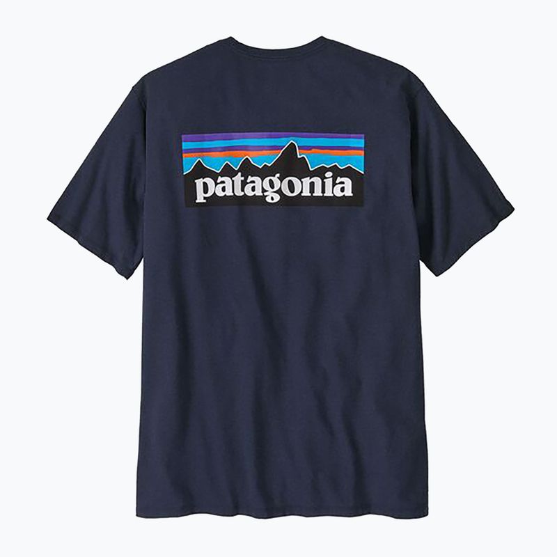 Férfi Patagonia P-6 Logo Responsibili-Tee új tengerészkék póló 4