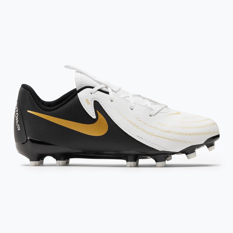 Nike Phantom GX II Academy FG/MG Junior fehér/metálarany érme/fekete gyermek focicipő 2