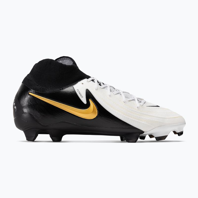 Férfi Nike Phantom Luna II Pro FG futballcipő fehér/metál arany érme/fekete 2