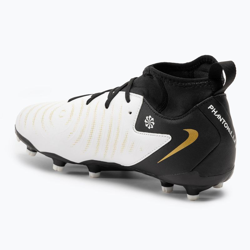 Nike Phantom Luna II Academy FG/MG Junior futballcipő fehér / metál arany / fekete 3