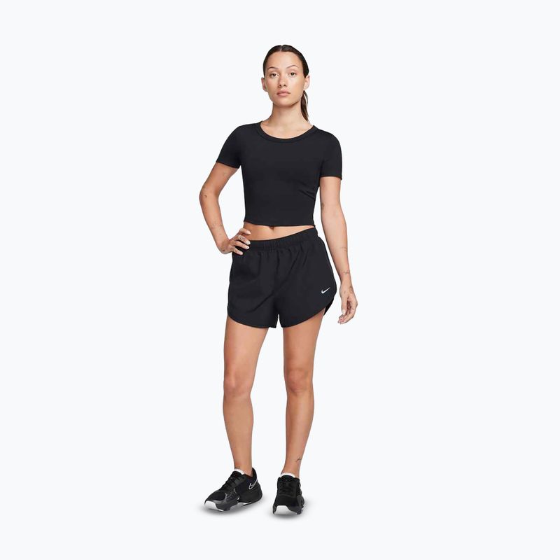 Női edzőpóló Nike One Fitted Dri-Fit Cropped Top fekete 2