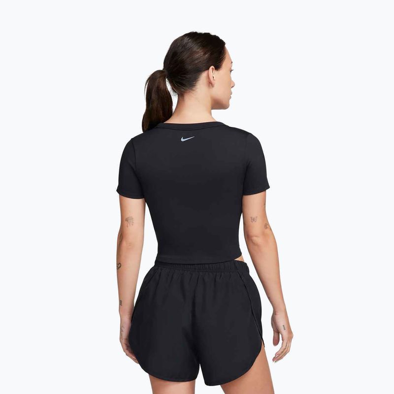 Női edzőpóló Nike One Fitted Dri-Fit Cropped Top fekete 3