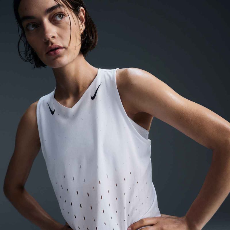Női Nike AeroSwift Dri-Fit ADV Singlet fehér/fekete/fekete futópóló 4