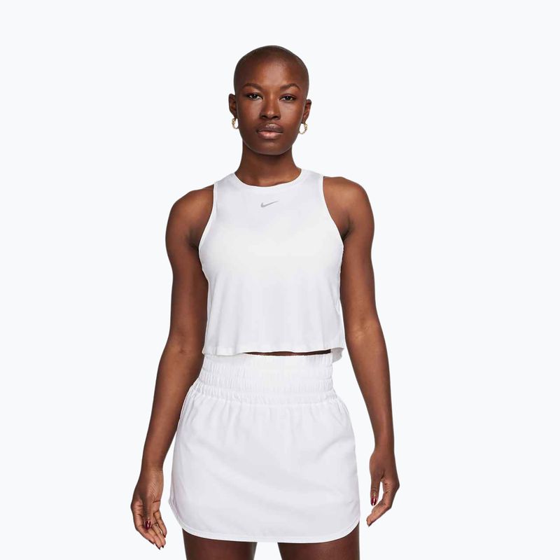 Női edzőpóló Nike One Classic Dri-Fit Cropped Tank fehér