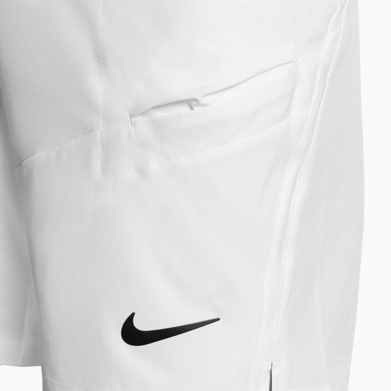 Férfi Nike Court Dri-Fit Advantage 9" tenisz rövidnadrág fehér/fehér/fekete 3